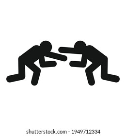 Greco-roman wrestling fight icon. Simple illustration of Greco-roman wrestling fight vector icon for web design isolated on white background