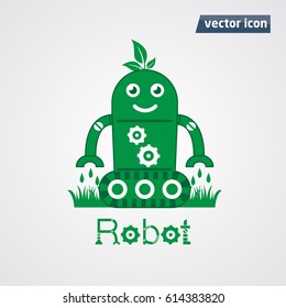 gree robot leaf vector illustration