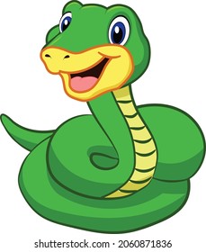Gree Snake Cartoon vector art and illustration