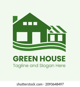 Greean House Logo Design Vector. This logo is suitable for companies engaged in real estate, plantation houses, landscaping and so on.