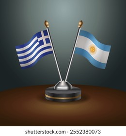 A tabela Grécia e Argentina sinaliza a relação com o plano de fundo do gradiente. Ilustração de vetor