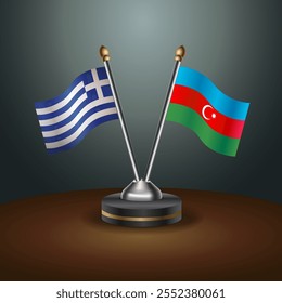 A tabela da Grécia e do Azerbaijão sinaliza a relação com o plano de fundo gradiente. Ilustração de vetor