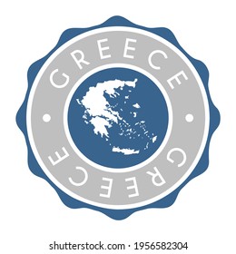 Greece Badge Map Vector Seal. National Symbol Country Stamp Design Icon Label. 