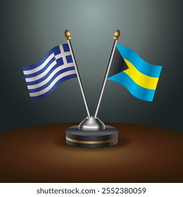 A tabela da Grécia e das Bahamas sinaliza a relação com o plano de fundo gradiente. Ilustração de vetor