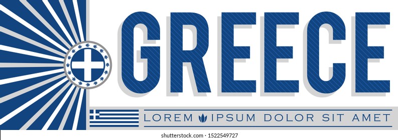 Greece Banner Design Typographic Vector Illustration Stock Vector ...