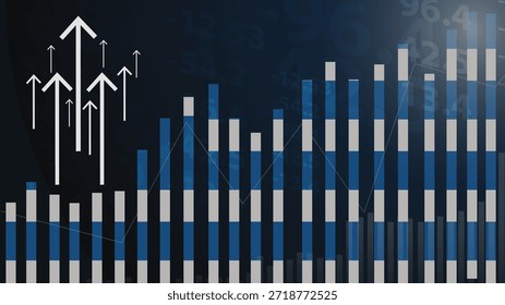 Grecia gráfico de barras con altibajos, valores crecientes, bandera de país de Grecia en gráfico de barras, flecha ascendente hacia arriba en los datos, idea de Anuncio de noticias, concepto de país en desarrollo