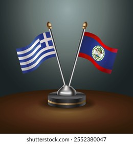 A Grécia e Belize sinalizam a relação com o plano de fundo gradiente. Ilustração de vetor