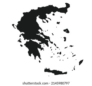 Greece  black map. vector illustration