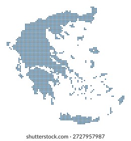 Mapa de Vector de puntos azules de Grecia con fondo transparente para cables de datos submarinos. 