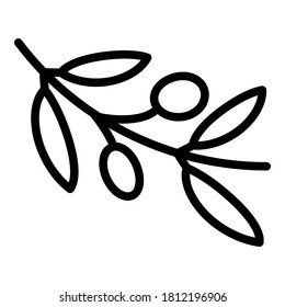Greece branch olives icon. Outline greece branch olives vector icon for web design isolated on white background