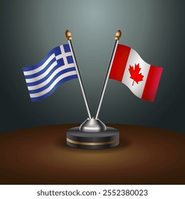 A tabela Grécia e Canadá sinaliza a relação com o plano de fundo do gradiente. Ilustração de vetor