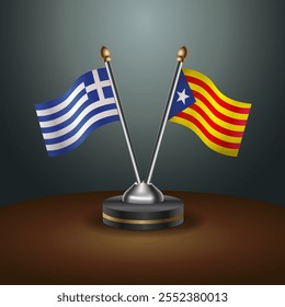 A tabela Grécia e Catalunha sinalizam a relação com o plano de fundo gradiente. Ilustração de vetor