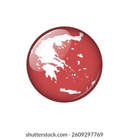 Greece Circle Button Europe Country Map Vector Template