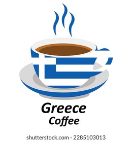 Greece coffee cup logo illustration design. Drink Business concept icon