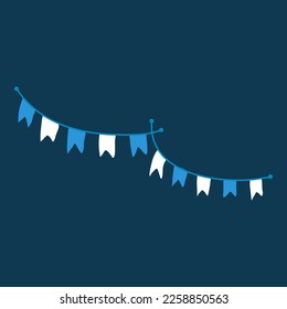 greece color ribbon flag hanging illustration for independence day decoration