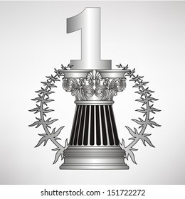 greece column, laurel wreath and number. eps10 vector illustration