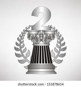 greece column, laurel wreath and number. eps10 vector illustration