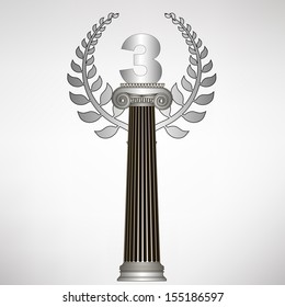 greece column, laurel wreath and number. eps10 vector illustration