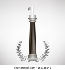 greece column, laurel wreath and number. eps10 vector illustration
