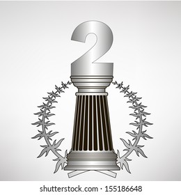 greece column, laurel wreath and number. eps10 vector illustration