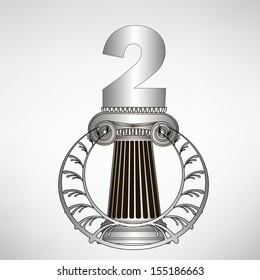 greece column, laurel wreath and number. eps10 vector illustration