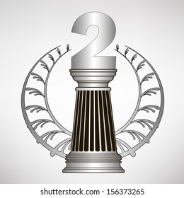 greece column, laurel wreath and number. eps10 vector illustration