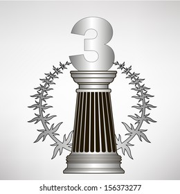 greece column, laurel wreath and number. eps10 vector illustration