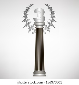 greece column, laurel wreath and number. eps10 vector illustration