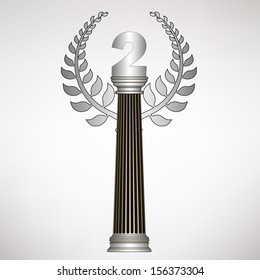 greece column, laurel wreath and number. eps10 vector illustration