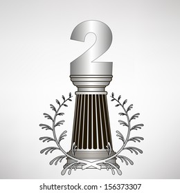 greece column, laurel wreath and number. eps10 vector illustration