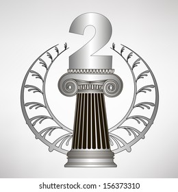 greece column, laurel wreath and number. eps10 vector illustration