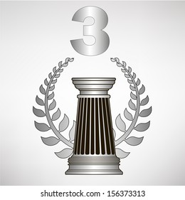 greece column, laurel wreath and number. eps10 vector illustration