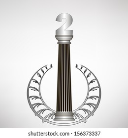 greece column, laurel wreath and number. eps10 vector illustration