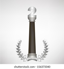 greece column, laurel wreath and number. eps10 vector illustration