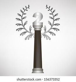 greece column, laurel wreath and number. eps10 vector illustration