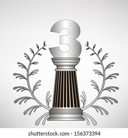 greece column, laurel wreath and number. eps10 vector illustration
