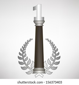 greece column, laurel wreath and number. eps10 vector illustration
