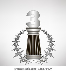 greece column, laurel wreath and number. eps10 vector illustration