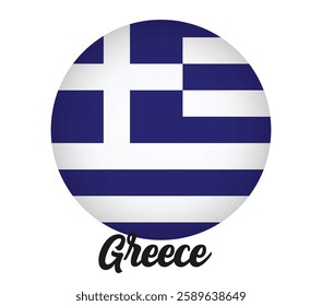 Greece country flag in circle vector illustration