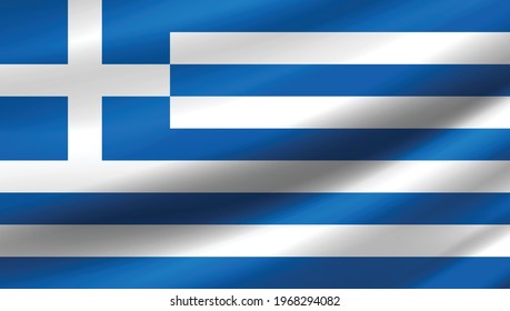 greece country flag design vector wavy flag vector 