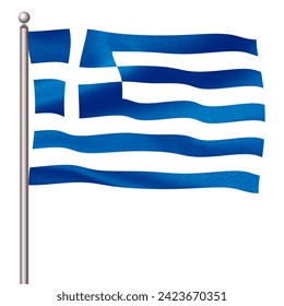 Greece Country Flag Pole Icon