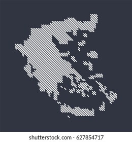 Greece country map made from angled white lines
