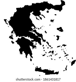Mapa del país de Grecia ilustración del vector aislado negro
