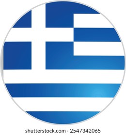 Greece Country Round Flag Vector