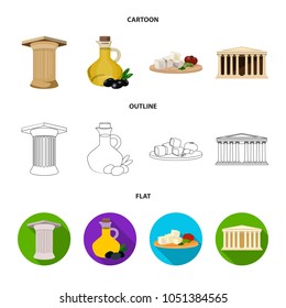 Greece, country, tradition, landmark .Greece set collection icons in cartoon,outline,flat style vector symbol stock illustration web.