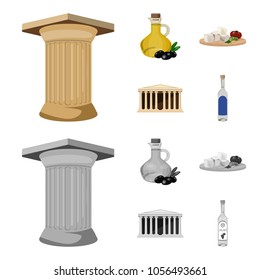 Greece, country, tradition, landmark .Greece set collection icons in cartoon,monochrome style vector symbol stock illustration web.