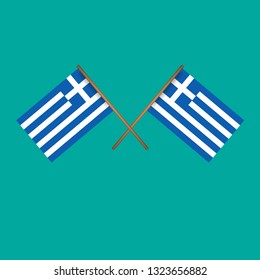 Greece crossed flags.Language learning or travel concept 