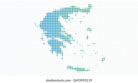 Griechenland gepunktete Karte im modernen Halbtonstil, Vektorgrafik auf weißem Hintergrund