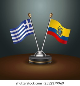 A tabela Grécia e Equador sinaliza a relação com o plano de fundo do gradiente. Ilustração de vetor