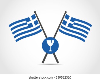 Greece Emblem Flag Fragile